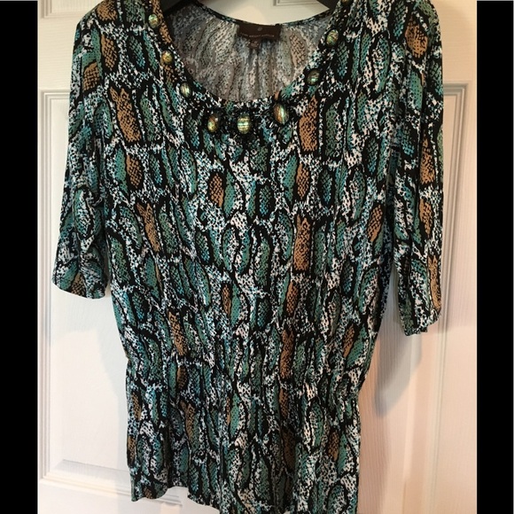 Embellished Snake Print Top - Picture 1 of 5